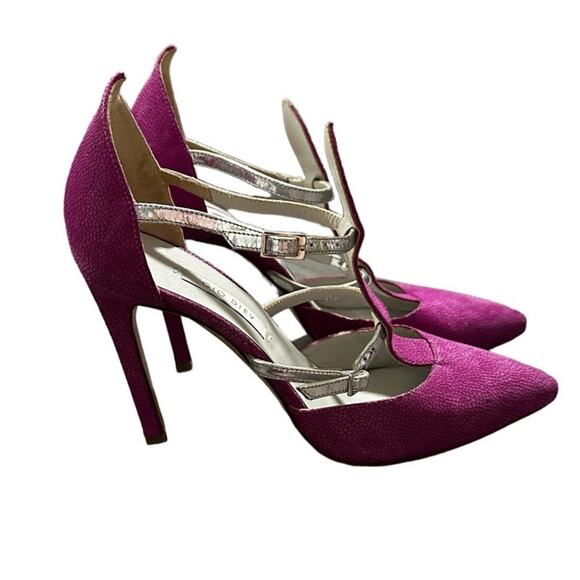 Gio Diev Snakeskin‎ Print Pointed Buckle Stiletto High Heels Size 39 - Picture 1 of 8